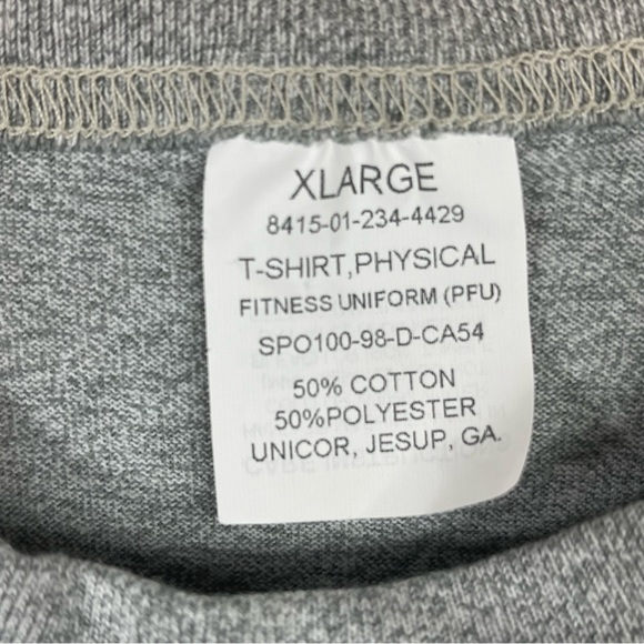 Army PT Tee Shirt XL Gray Workout Physical Training Uniform Unused - Picture 5 of 7